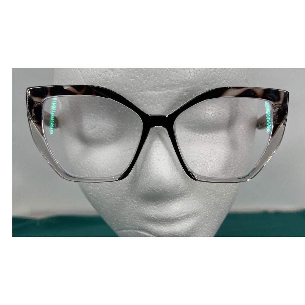 Womens Square Cat Eye Tortoise Shell Eyeglass Frames 57 17 147 Oversize Flex Arm